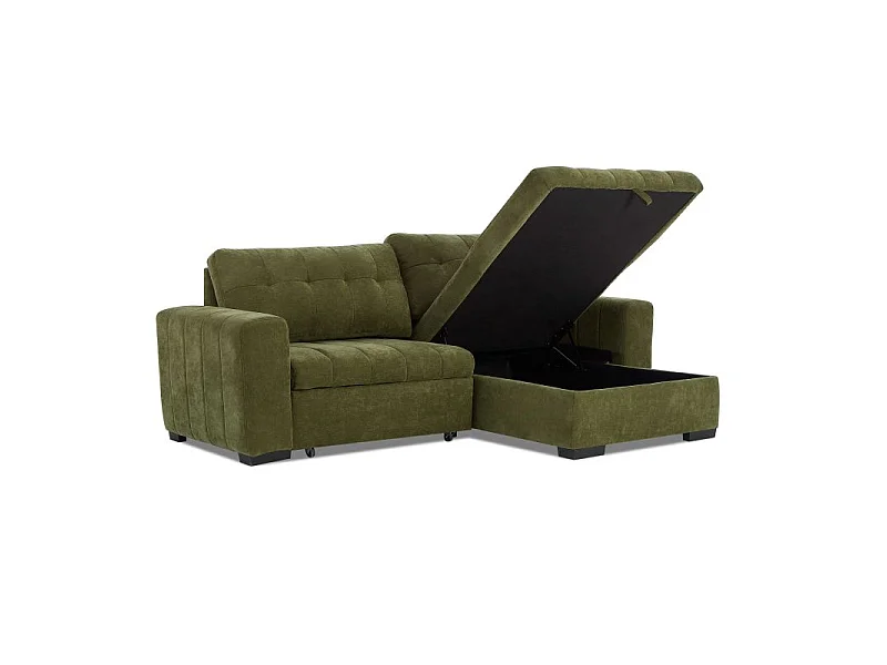 Canapé d'angle convertible réversible tissu 4 places vert AZURE