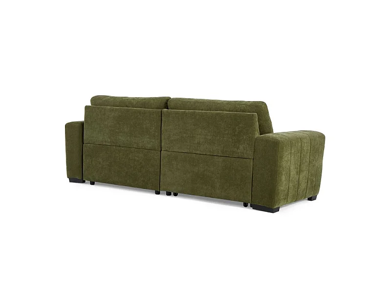 Canapé d'angle convertible réversible tissu 4 places vert AZURE