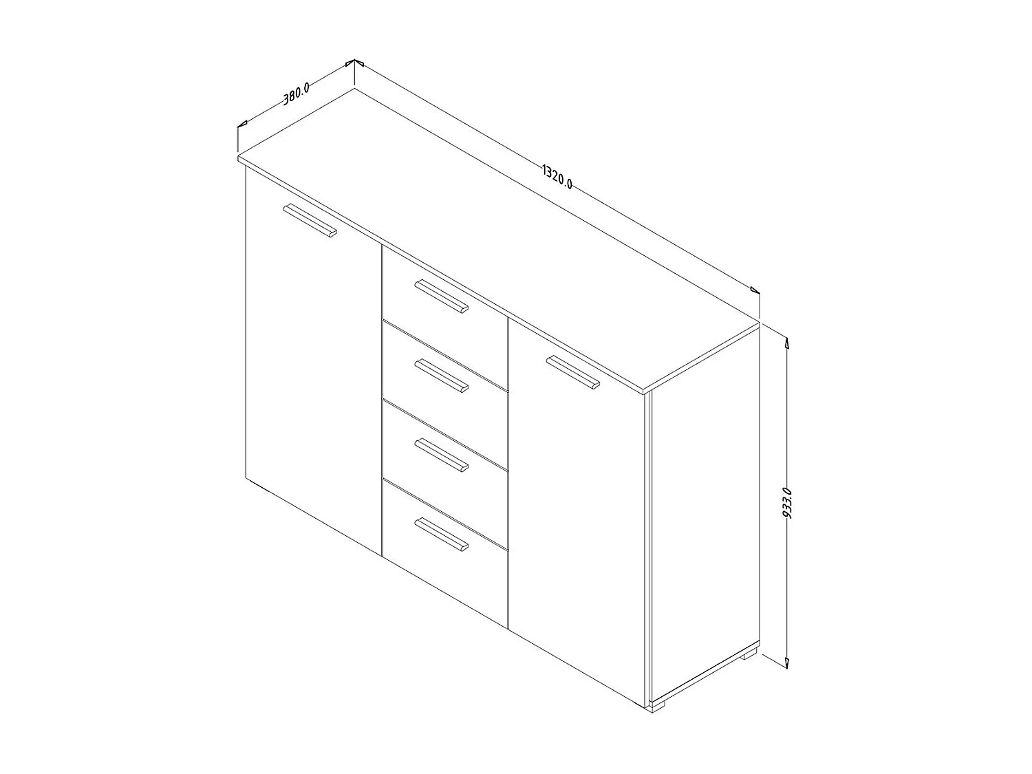 Slaapkamer EOS: Kledingkast 220x210, Bed 180, dressoir, nachtkastjes. Kleur donker eiken en zwart.
