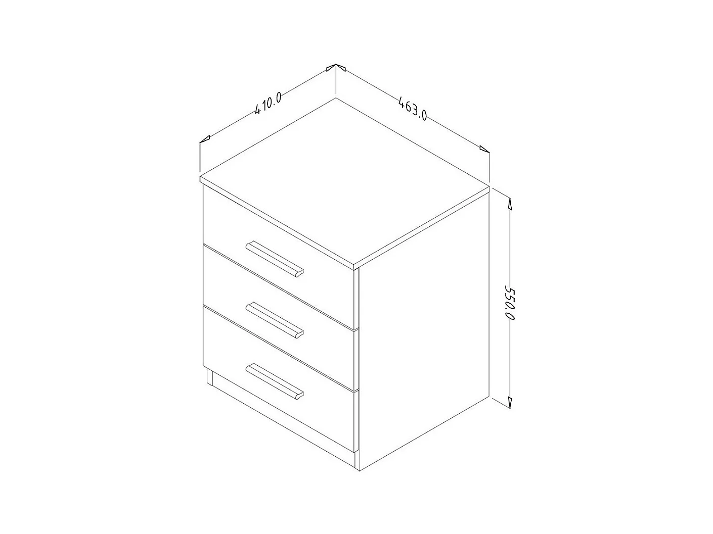 Chambre à coucher EOS : Armoire, Lit 160x200, commode, chevets. Couleur chêne clair et blanc