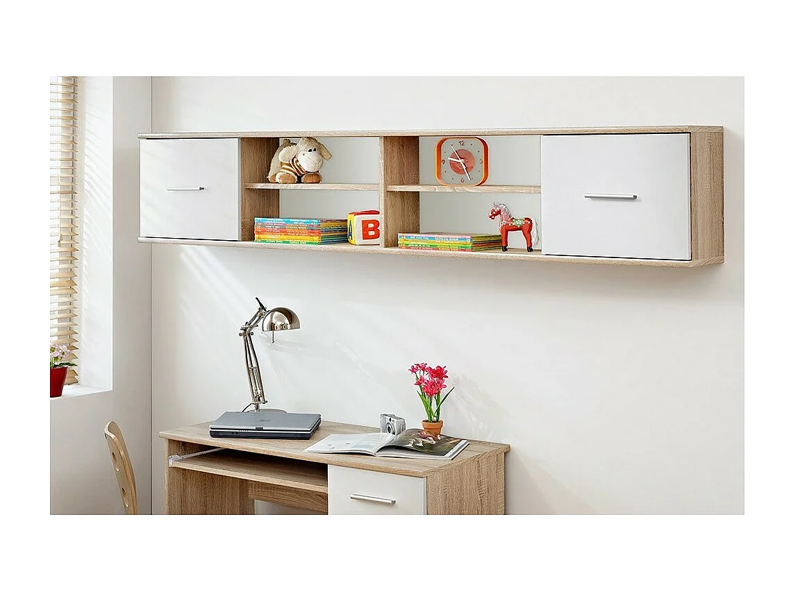 Habitación juvenil DENVER: armario de 3 puertas, cama, biblioteca, escritorio, estantería