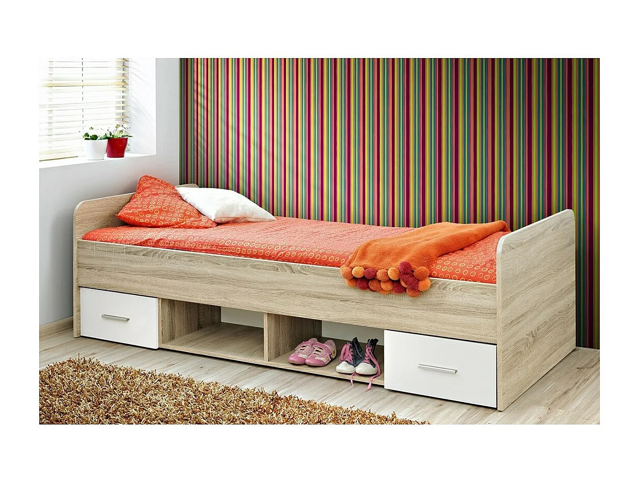 Habitación juvenil DENVER: armario de 3 puertas, cama, biblioteca, escritorio, estantería