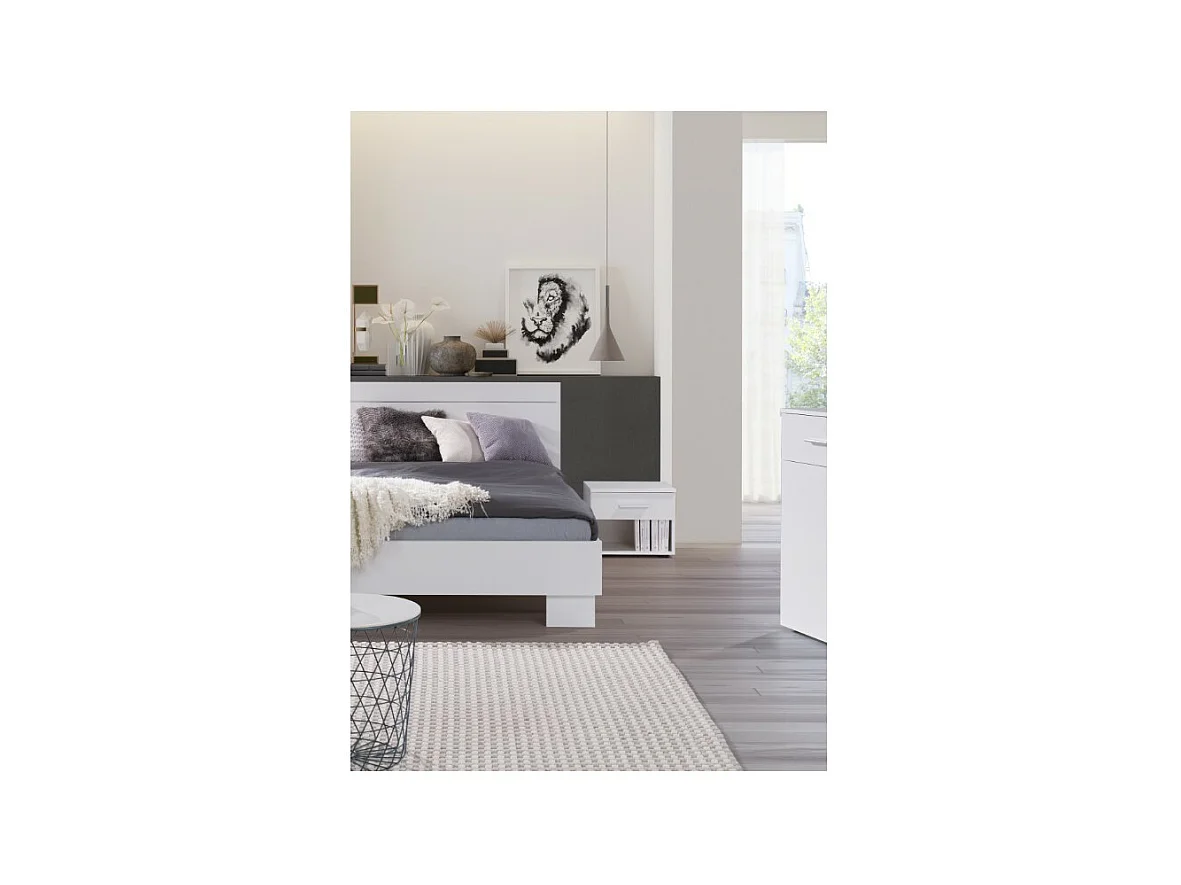 Ensemble design pour chambre à coucher COMO. Lit 160X200 cm avec sommier + tables de chevet.
