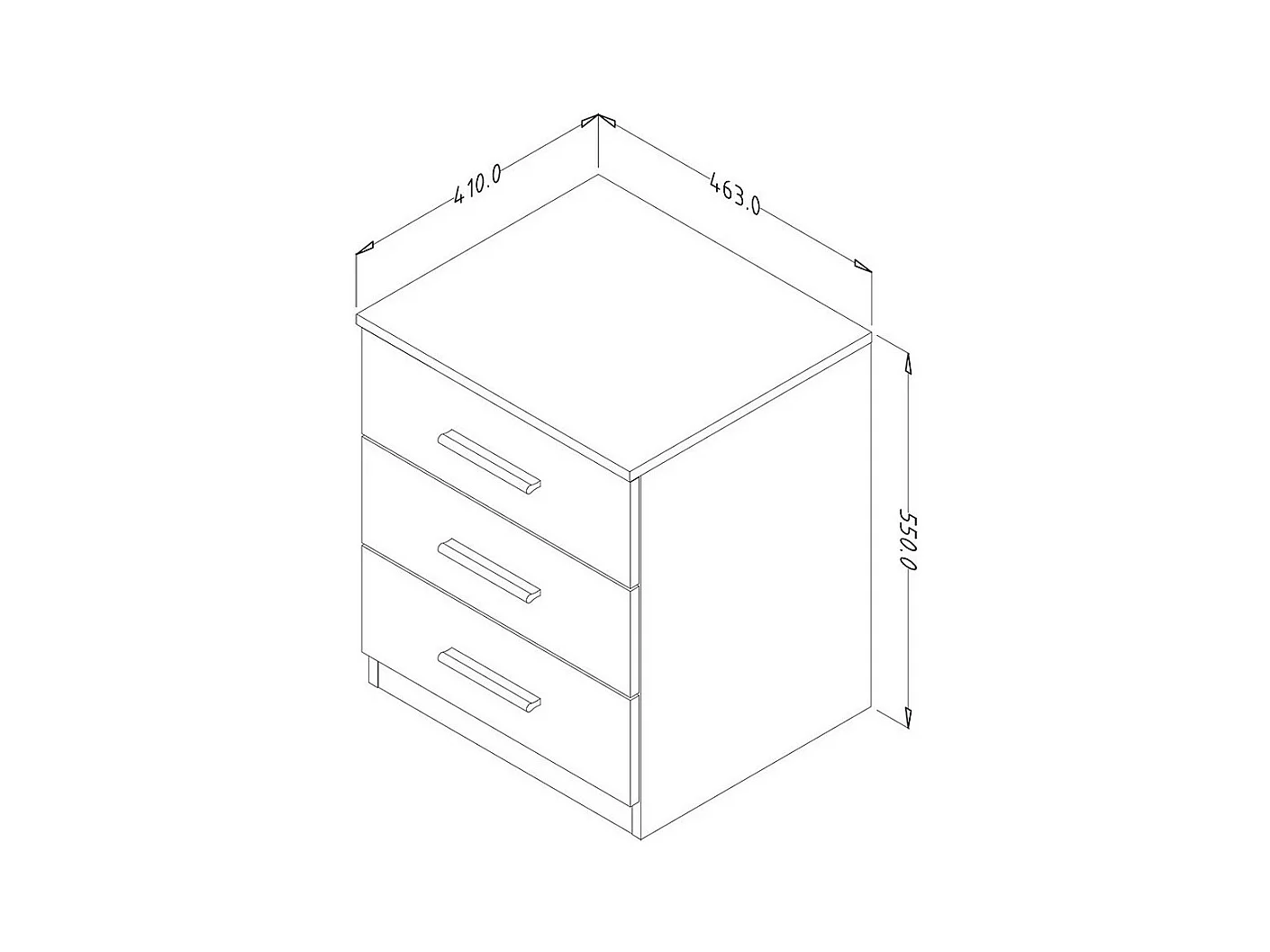 Chambre à coucher EOS : Armoire, Lit 180x200, commode, chevets. Couleur chêne clair et blanc