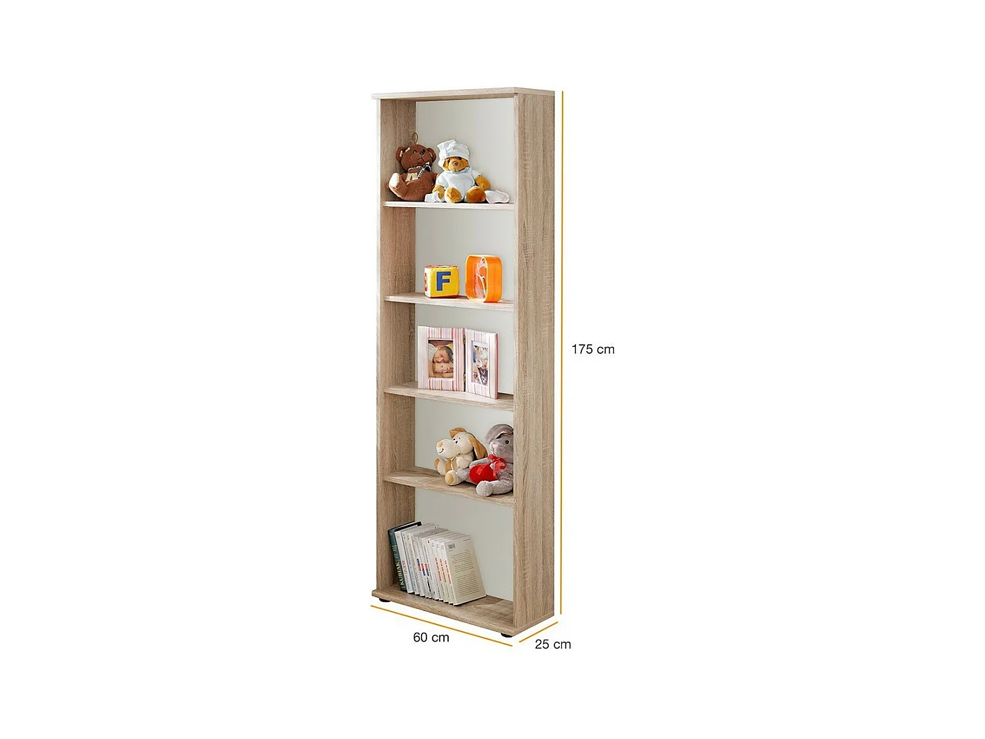 Complete kinder- of tienerkamer, collectie DENVER. Kledingkast, bed, boekenkast, nachtkastje en plank.