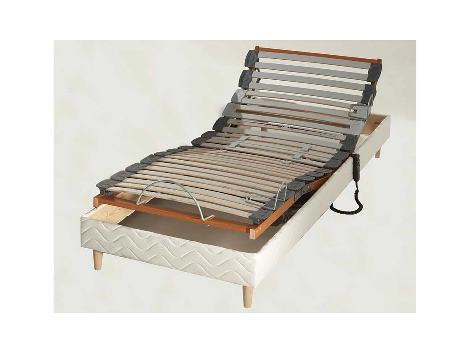 Sommier avec réglage fermeté au niveau lombaire Dimensions - 90 x 190 cm