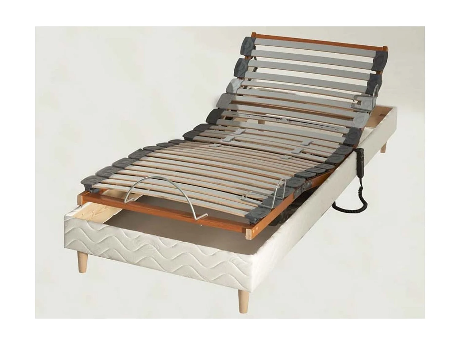 Sommier avec réglage fermeté au niveau lombaire Dimensions - 90 x 190 cm