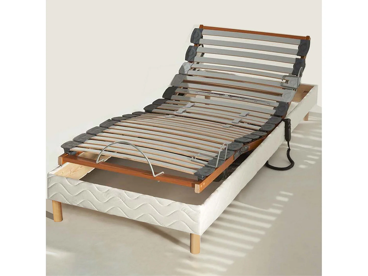 Sommier avec réglage fermeté au niveau lombaire Dimensions - 90 x 190 cm