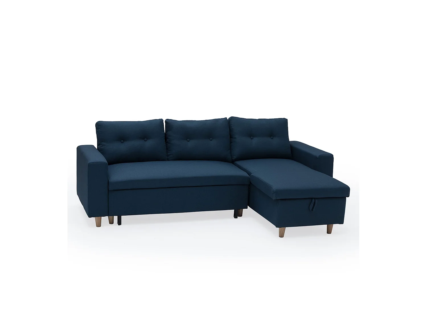 WADE Divano letto angolare a 3 posti blu