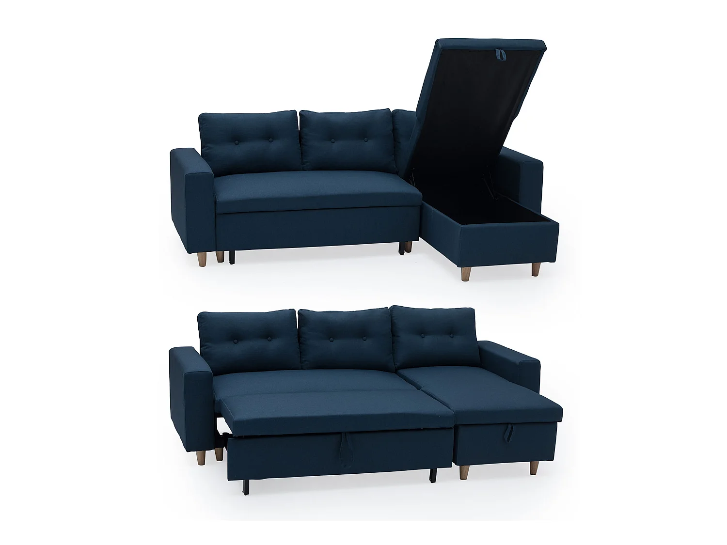 WADE 3 zits hoekslaapbank blauw