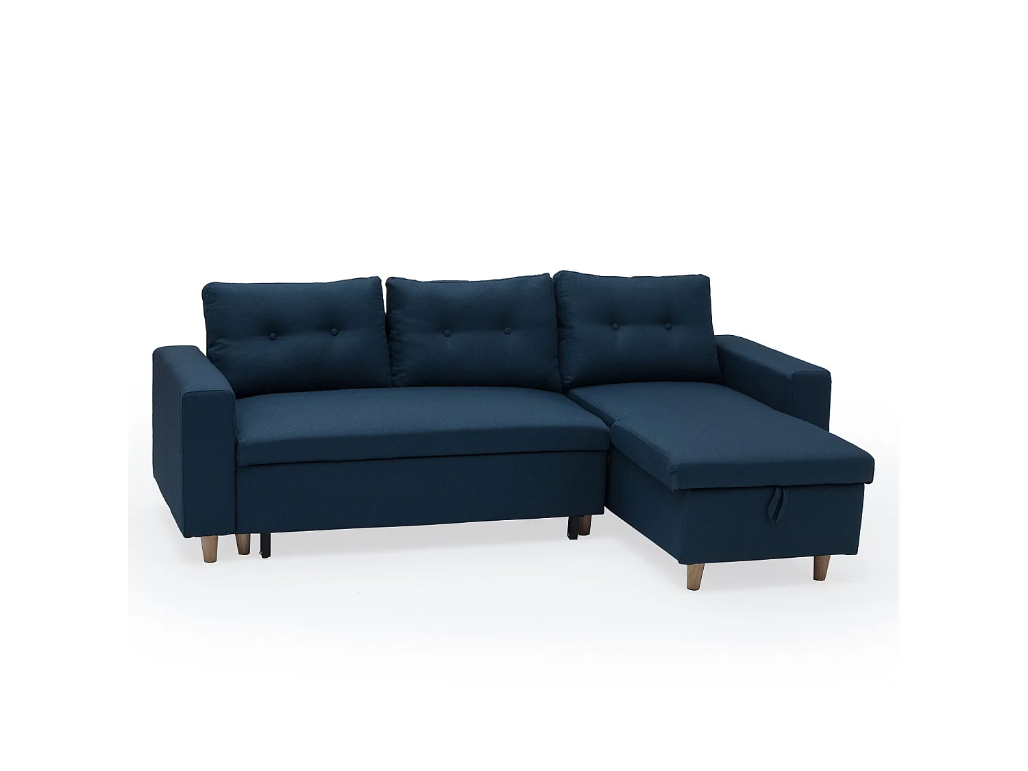 Canapé d'angle convertible WADE 3 places bleu - HAPPY GARDEN