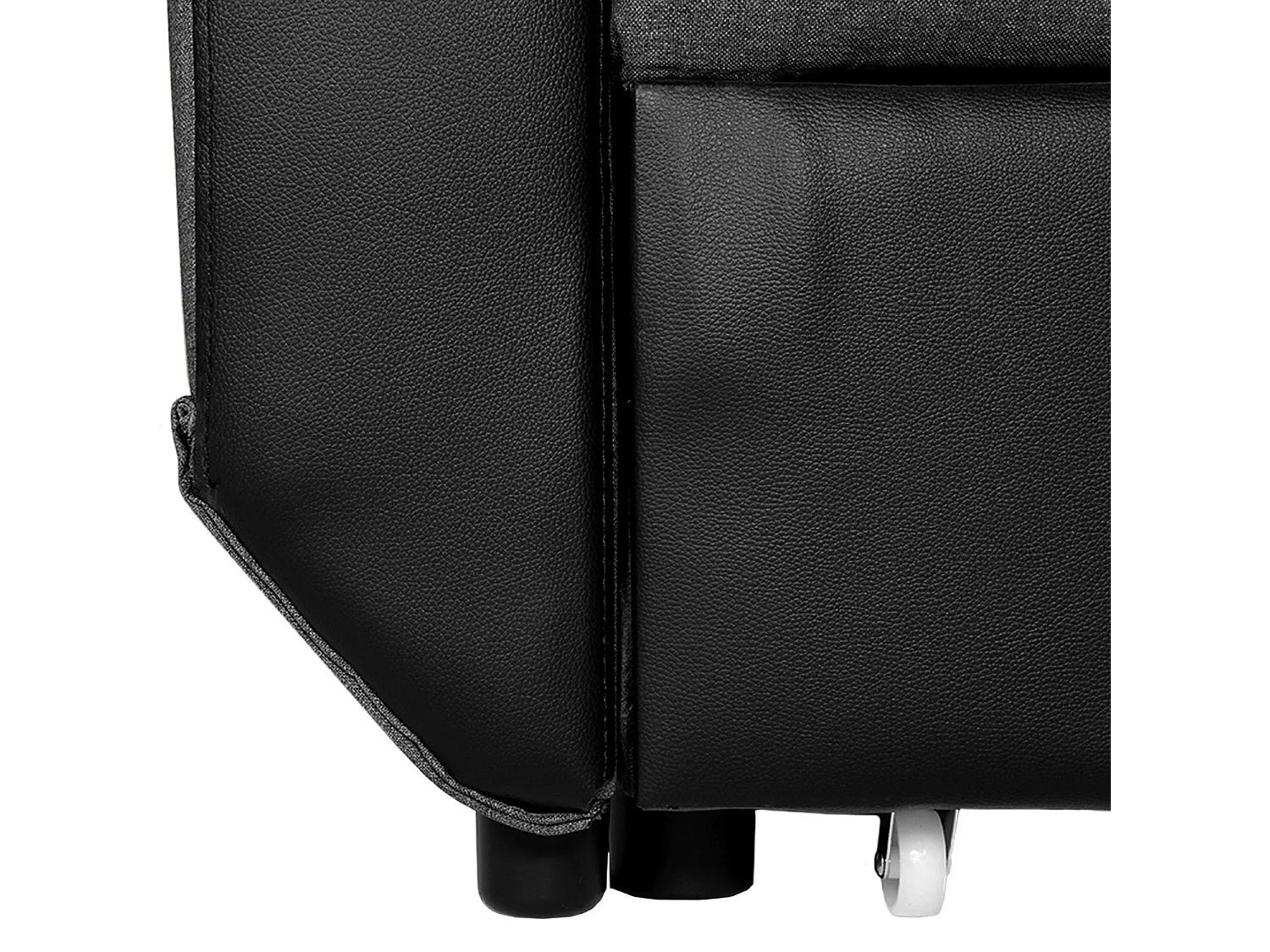 Canapé d'angle convertible WARREN 3 places gris chiné et noir - HAPPY GARDEN