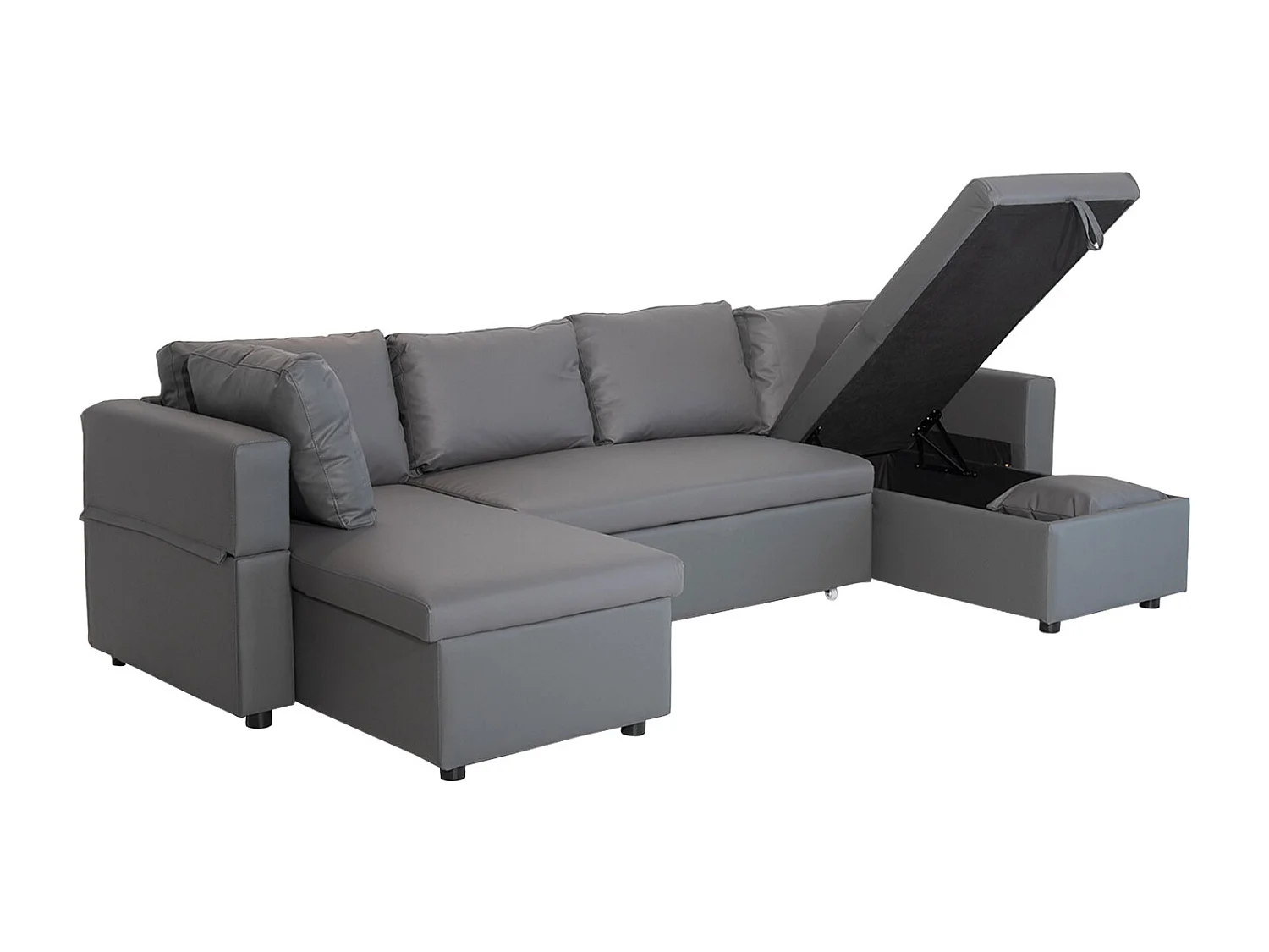 SCOTT 4 lugares sofá-cama panorâmico cinzento