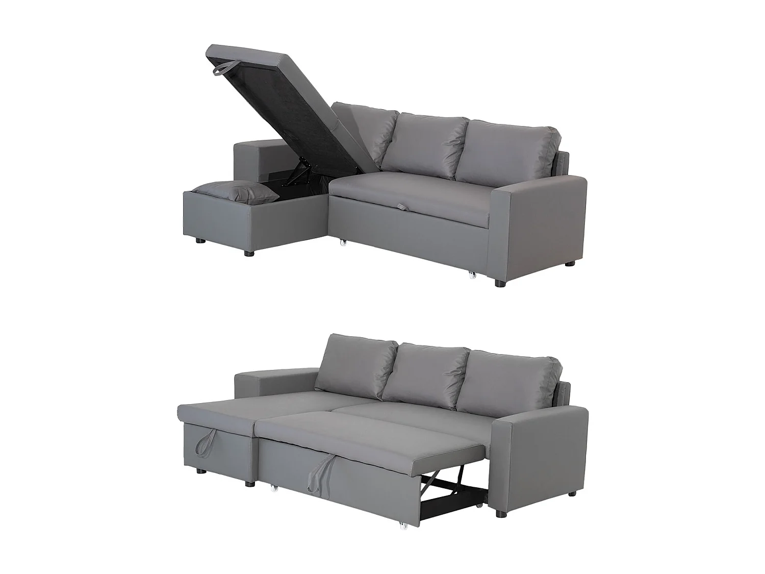 Sofá convertible TONY 3 plazas gris