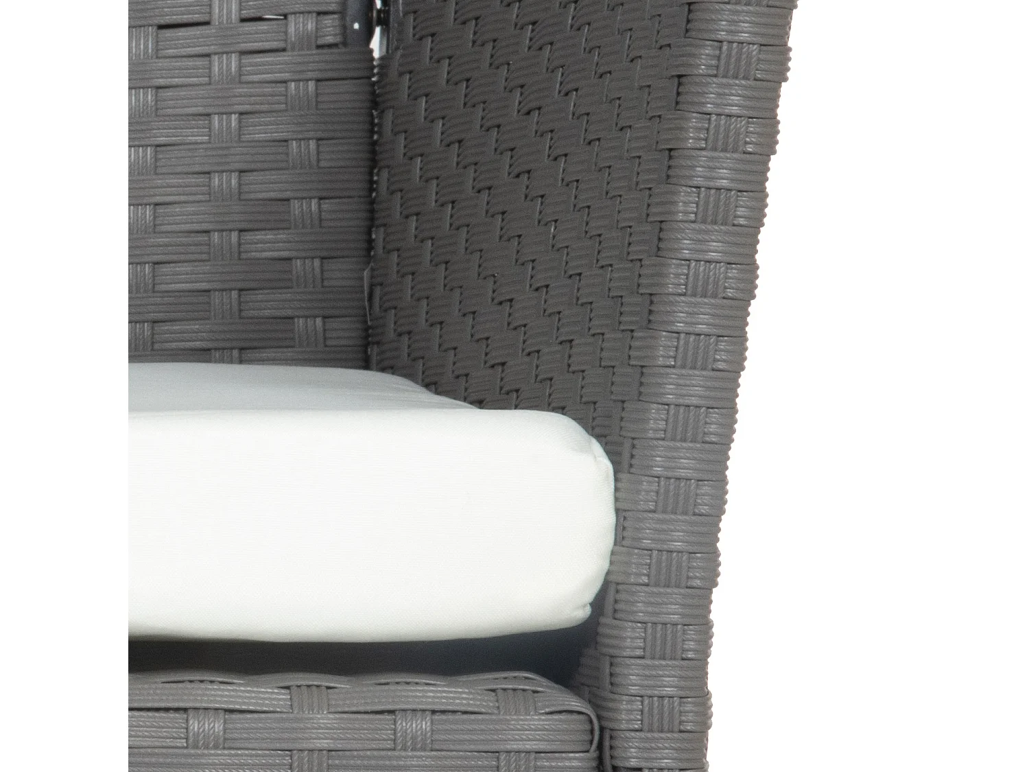 Conjunto de jardín CORDOBA en resina trenzada gris 4 plazas cojines beige