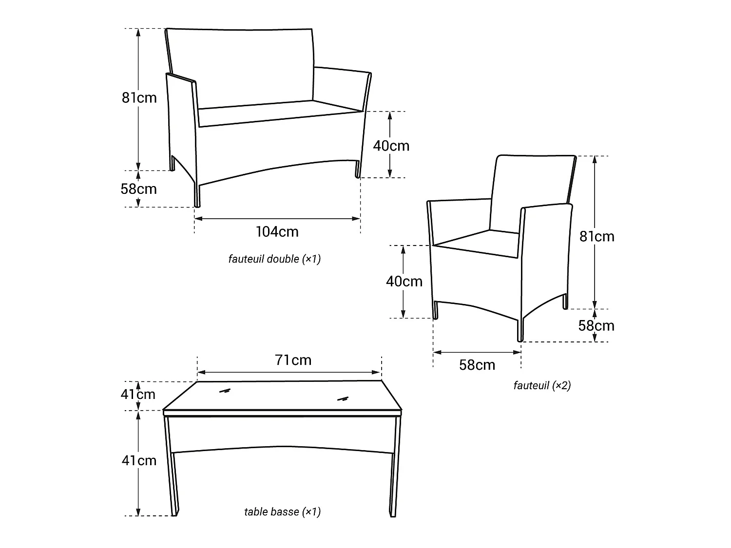 CORDOUE tuinmeubelset in grijs gevlochten kunststof - grijze kussens