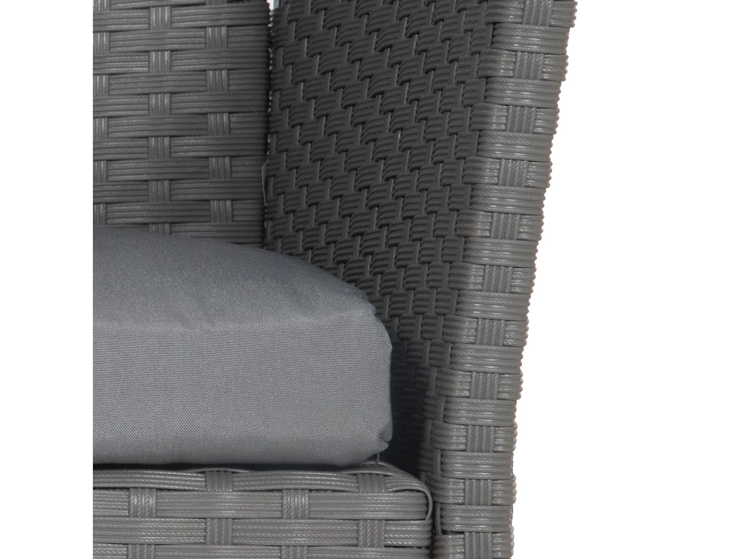 CORDOUETuinmeubelset in grijs gevlochten kunststof - grijze kussens