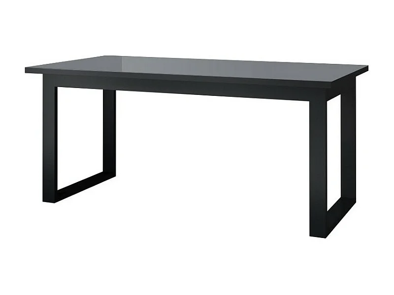 Table extensible 10 personnes pour salle à manger Collection ZANTE. Coloris noir et gris brillant.
