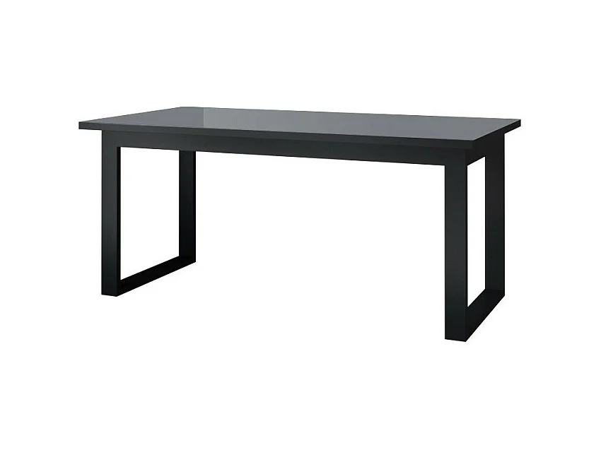 Table extensible 10 personnes pour salle à manger Collection ZANTE. Coloris noir et gris brillant.