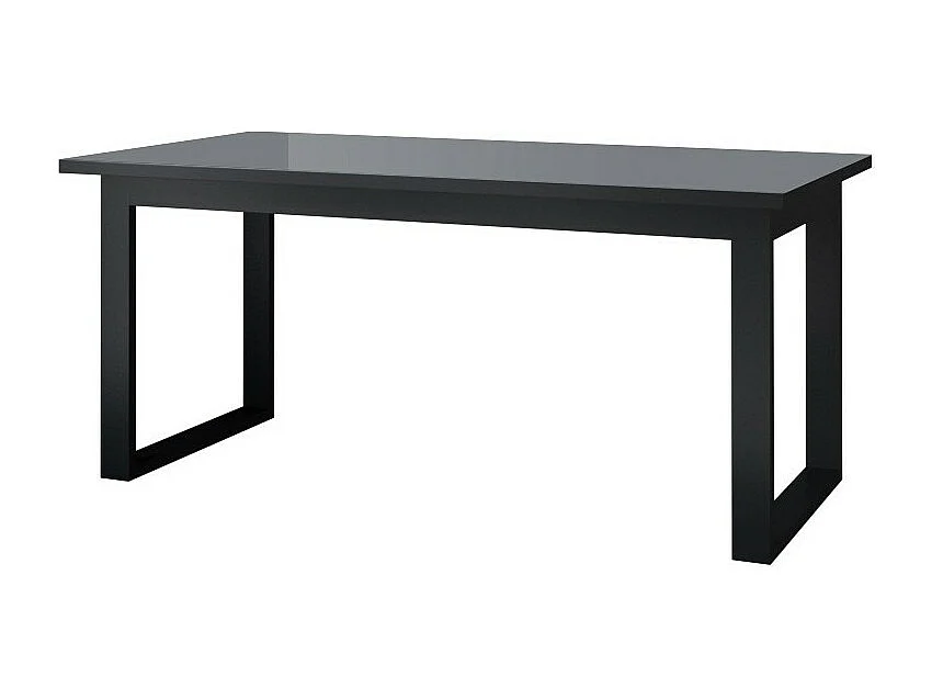 Table extensible 10 personnes pour salle à manger Collection ZANTE. Coloris noir et gris brillant.