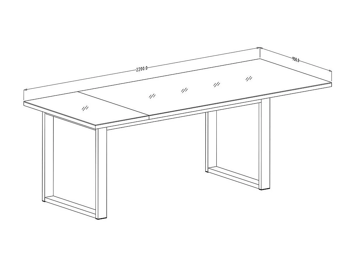 Table extensible 10 personnes pour salle à manger Collection ZANTE. Coloris noir et gris brillant.