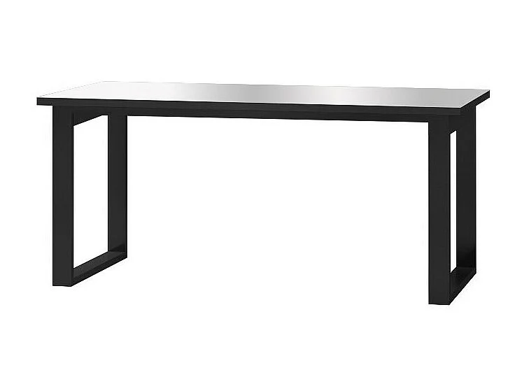 Table extensible 10 personnes pour salle à manger Collection ZANTE. Coloris noir et gris brillant.