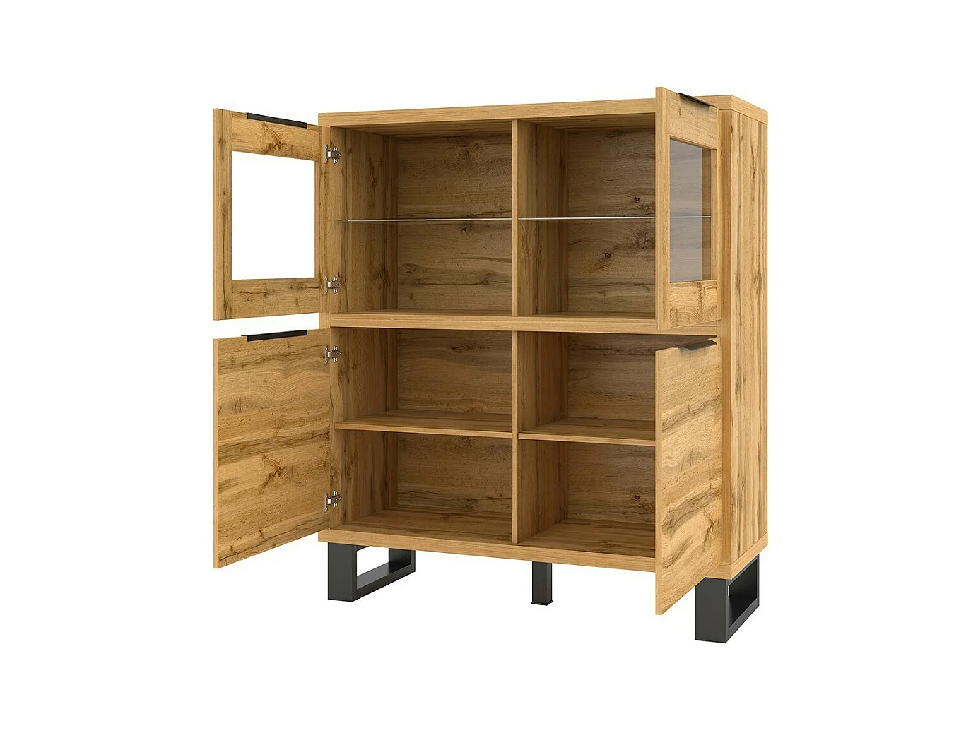 Coleção de aparadores design MILO. Cor de carvalho. Móvel ideal para a sua sala de jantar.