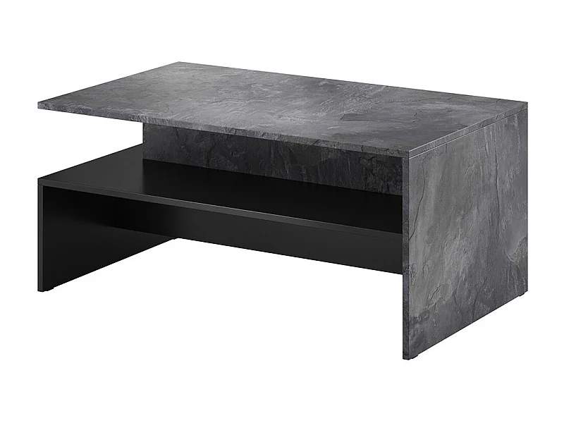 Couchtisch Design RAMOS – Schiefergrau und Schwarz – Mittleres Fach – Zeitgenössischer Stil