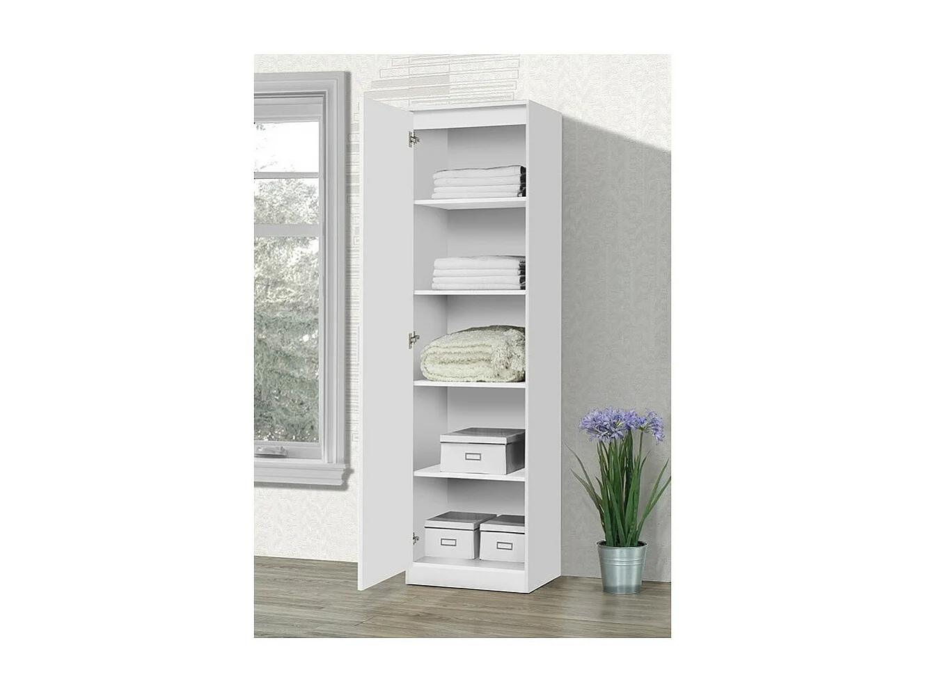 Kast met één deur uit de collectie ALABAMA - Kleur Wit.