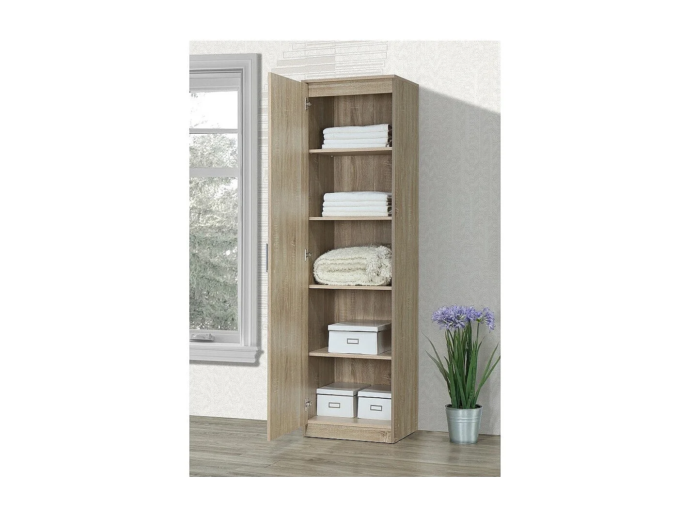 Armoire de rangement BURSA, idéal pour votre entrée, buanderie ou salle de bain.