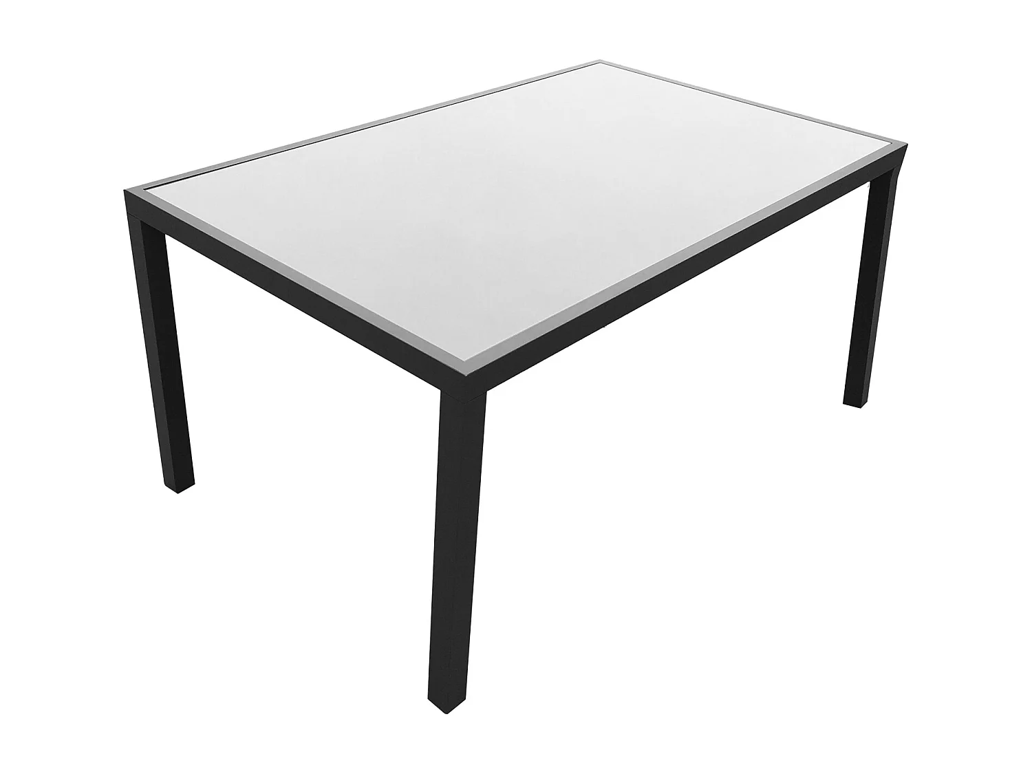 Salon de jardin BERGAMO en textilène gris 6 places - aluminium anthracite - HAPPY GARDEN