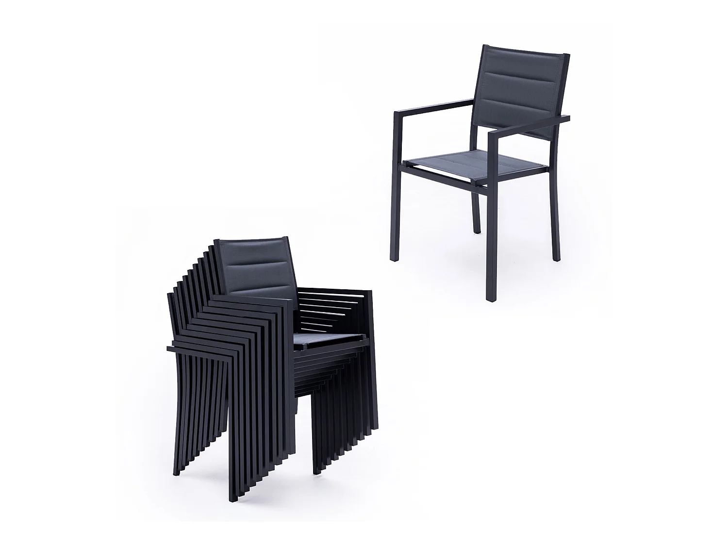 LAMPEDUSA grijs textilene verlengbare tuinset 10 zitplaatsen - aluminium antraciet