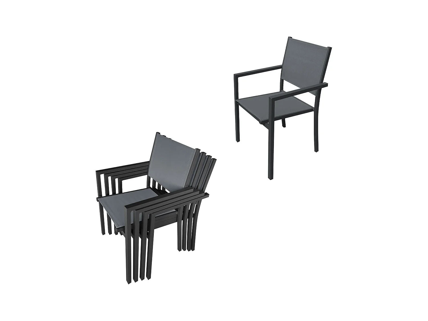 VENEZIA Uitschuifbare tuinset 90/180 in grijs textilene 8 zitplaatsen - aluminium antraciet