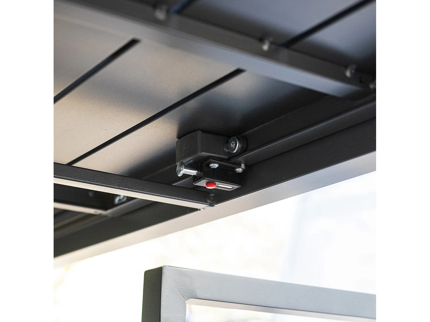 Salon de jardin VENEZIA extensible 90/180 en textilène gris 8 places - aluminium anthracite - HAPPY GARDEN