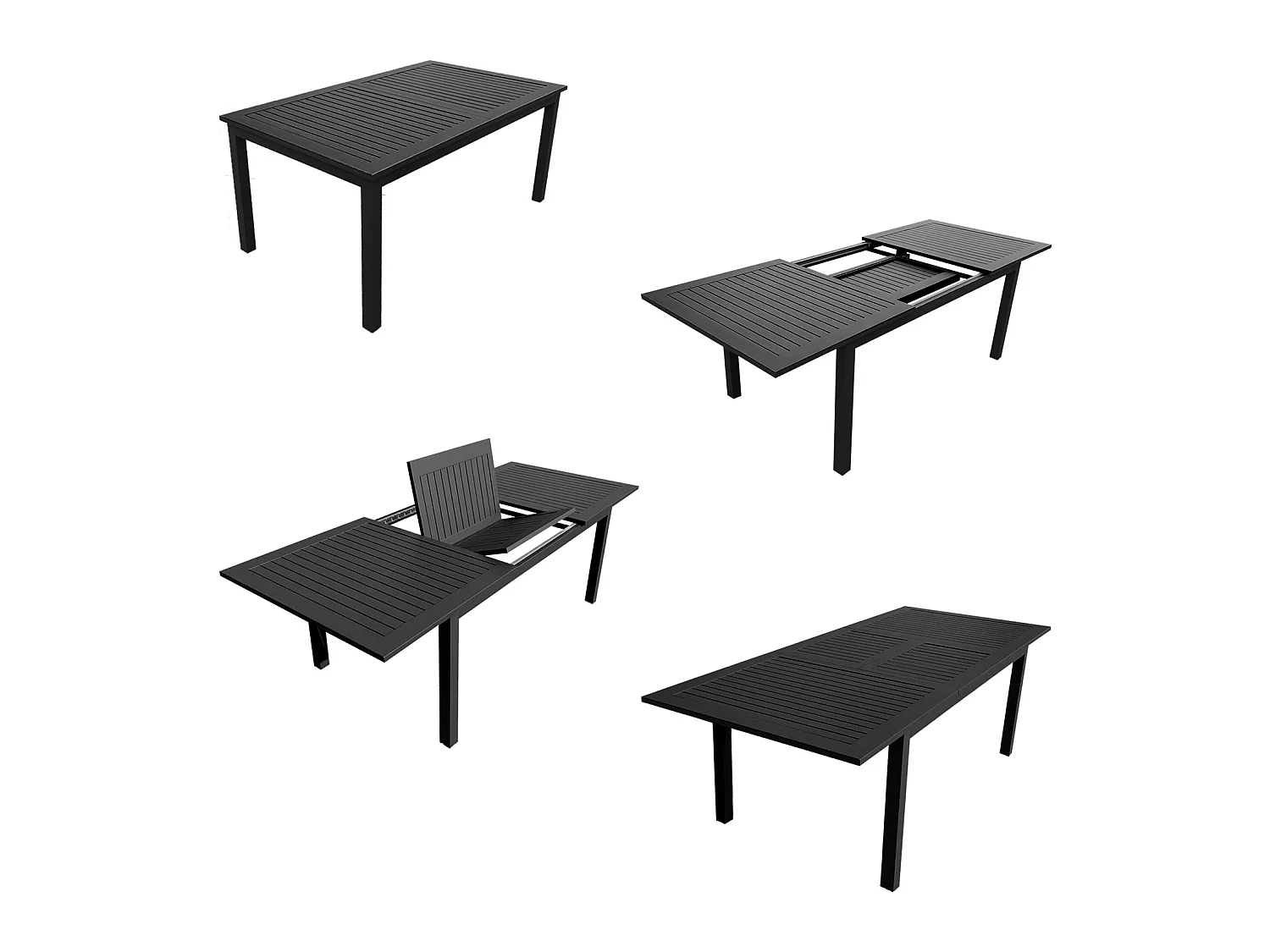 CAPRI grijs textilene uittrekbare tuinset 8 zitplaatsen - aluminium antraciet