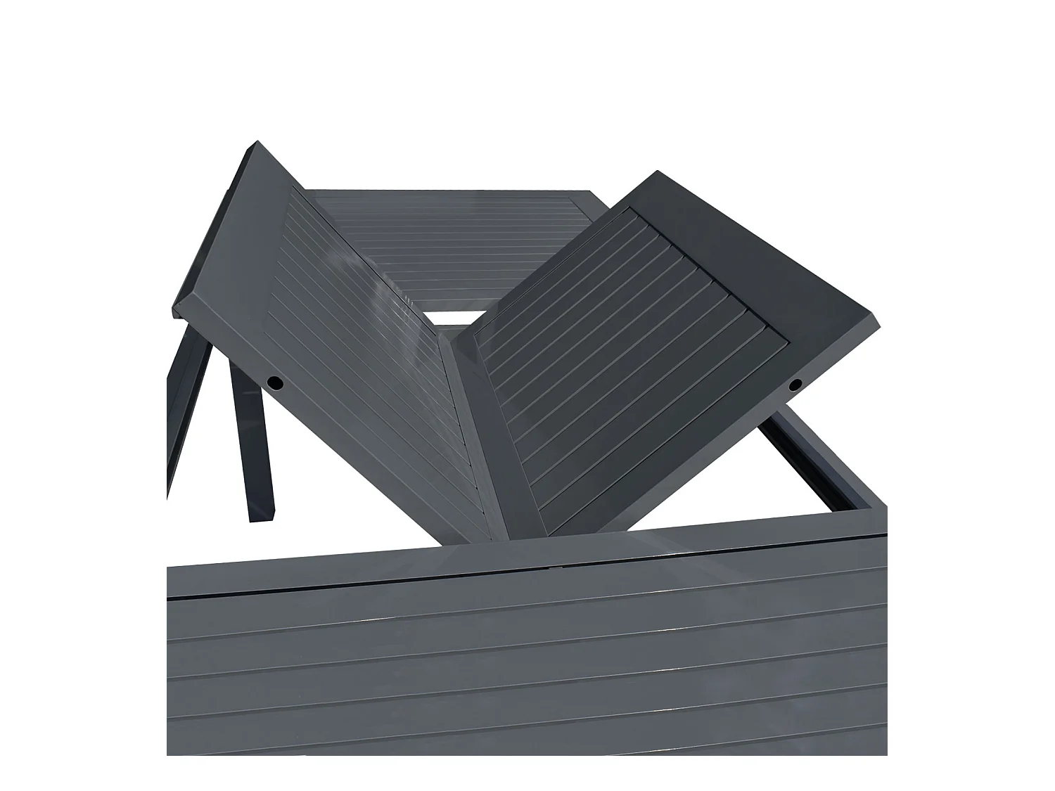 CAPRI grijs textilene uittrekbare tuinset 8 zitplaatsen - aluminium antraciet