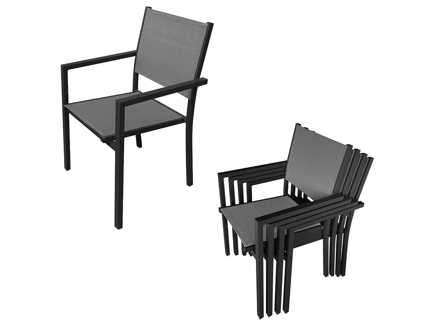 CAPRI grijs textilene uittrekbare tuinset 8 zitplaatsen - aluminium antraciet