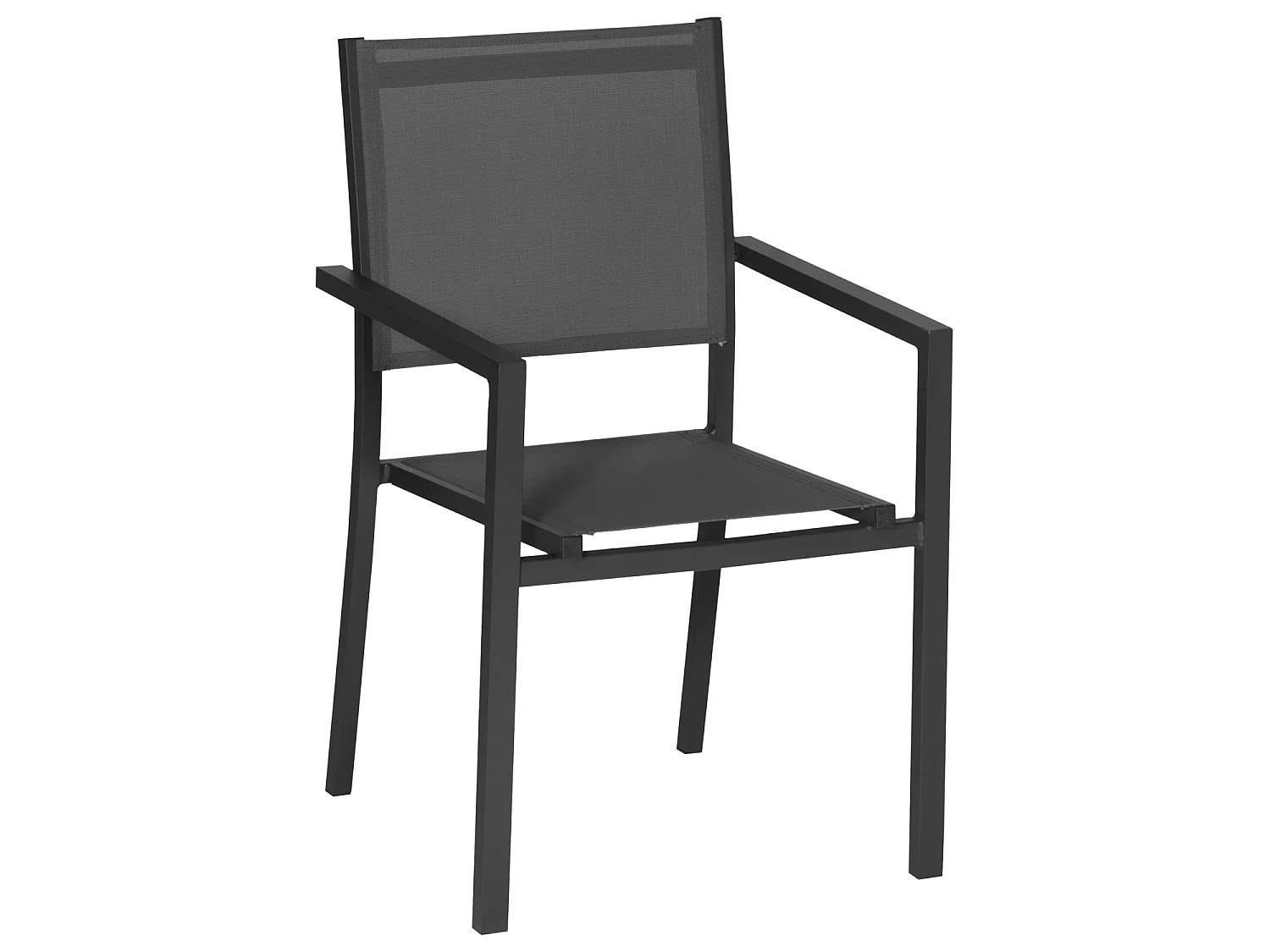 Salon de jardin CAPRI extensible en textilène gris 8 places - aluminium anthracite
