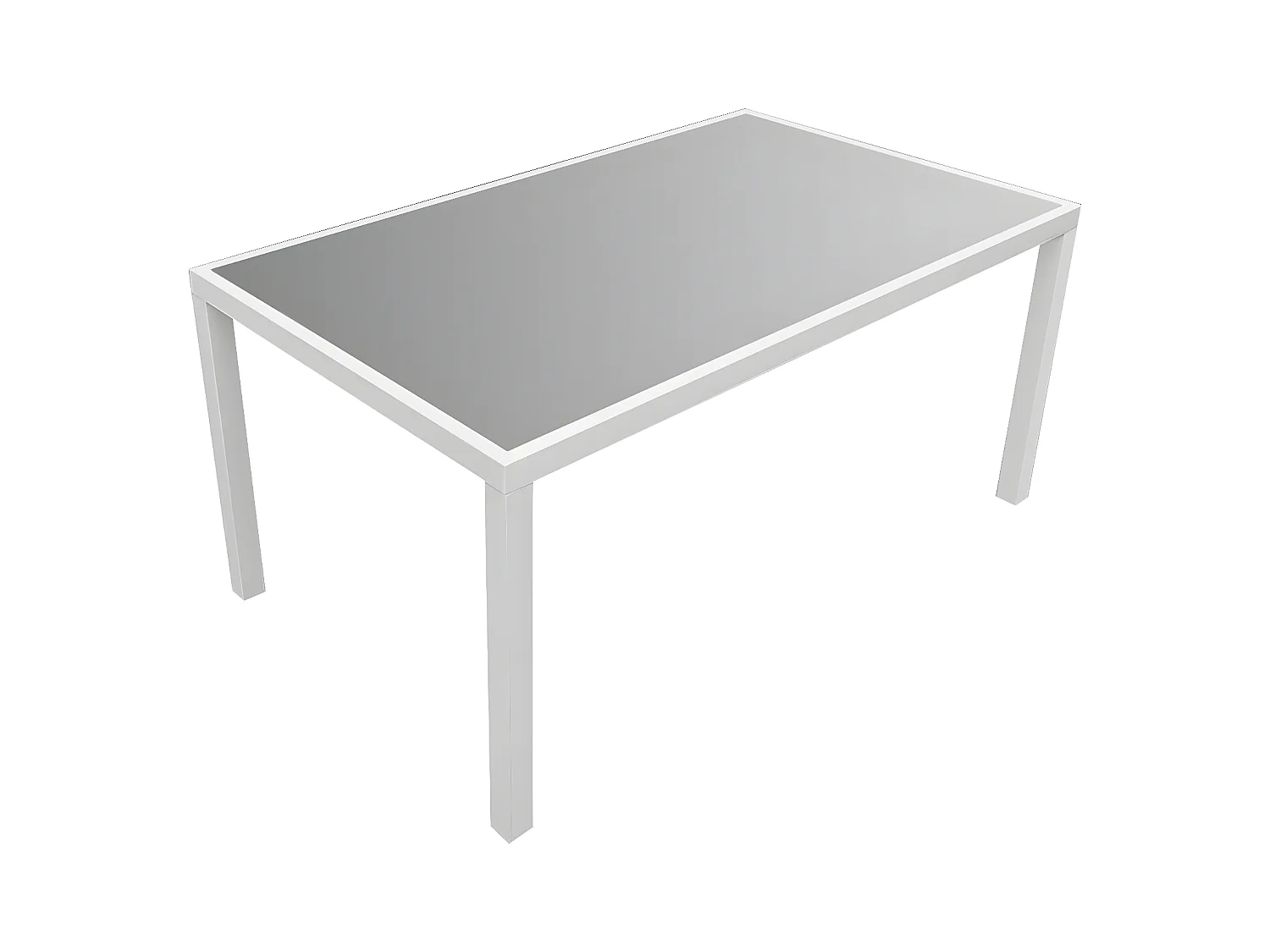 Salon de jardin BERGAMO en textilène gris 6 places - aluminium blanc - HAPPY GARDEN