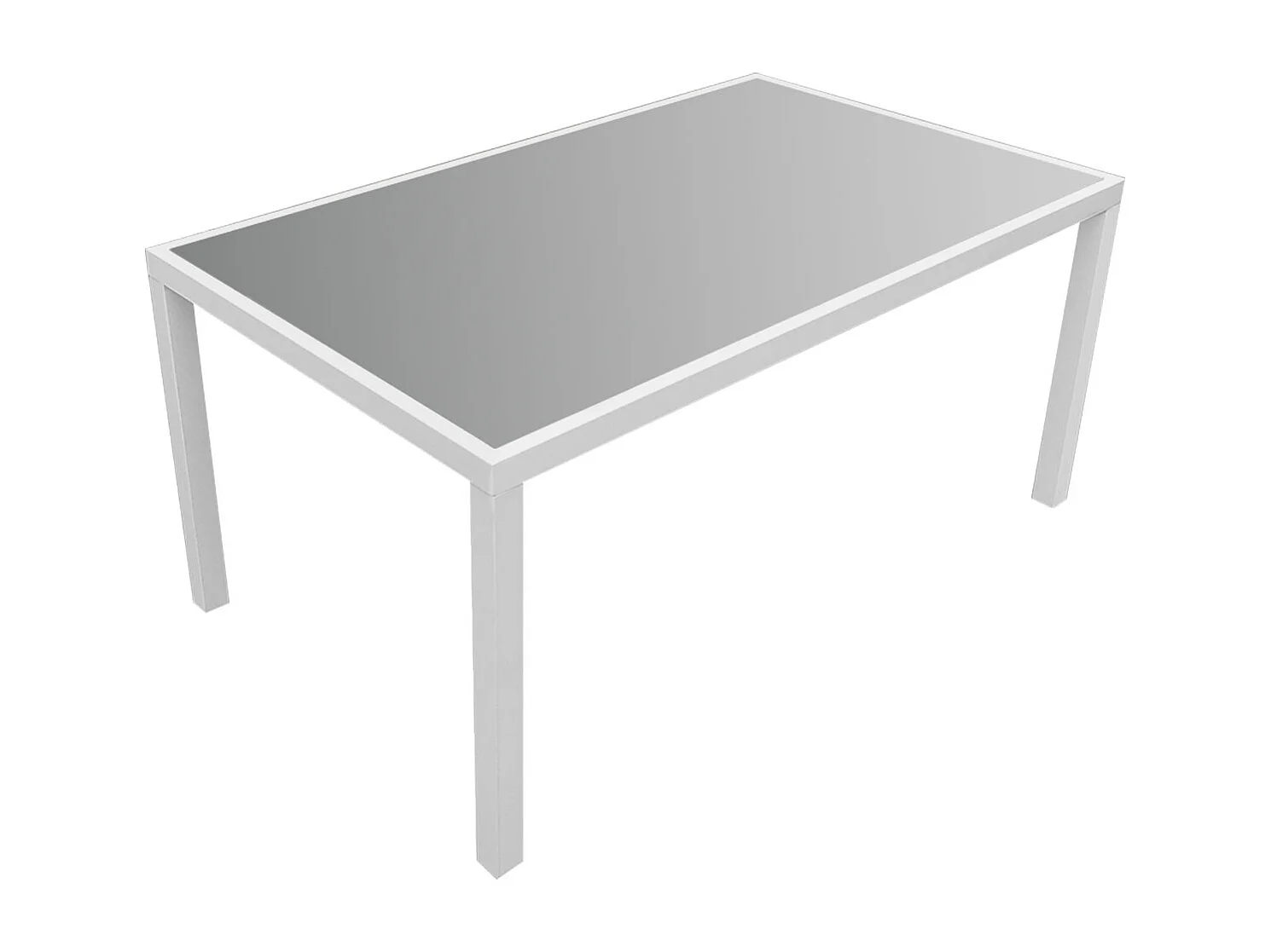 Conjunto de mobiliário de jardim BERGAMO de 6 lugares - alumínio branco