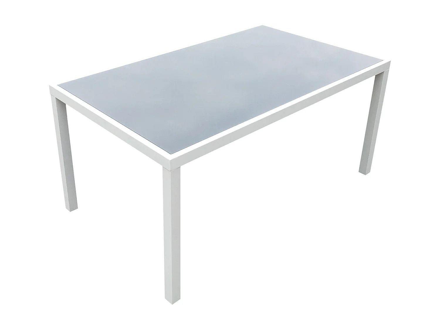 Salon de jardin BERGAMO en textilène gris 6 places - aluminium blanc - HAPPY GARDEN