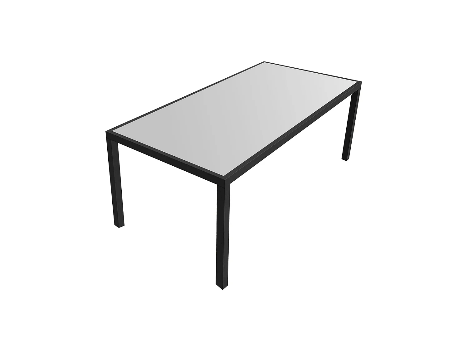 Gartenmöbel BARI aus grauem Textilene 8-Sitzer - Aluminium Anthrazit