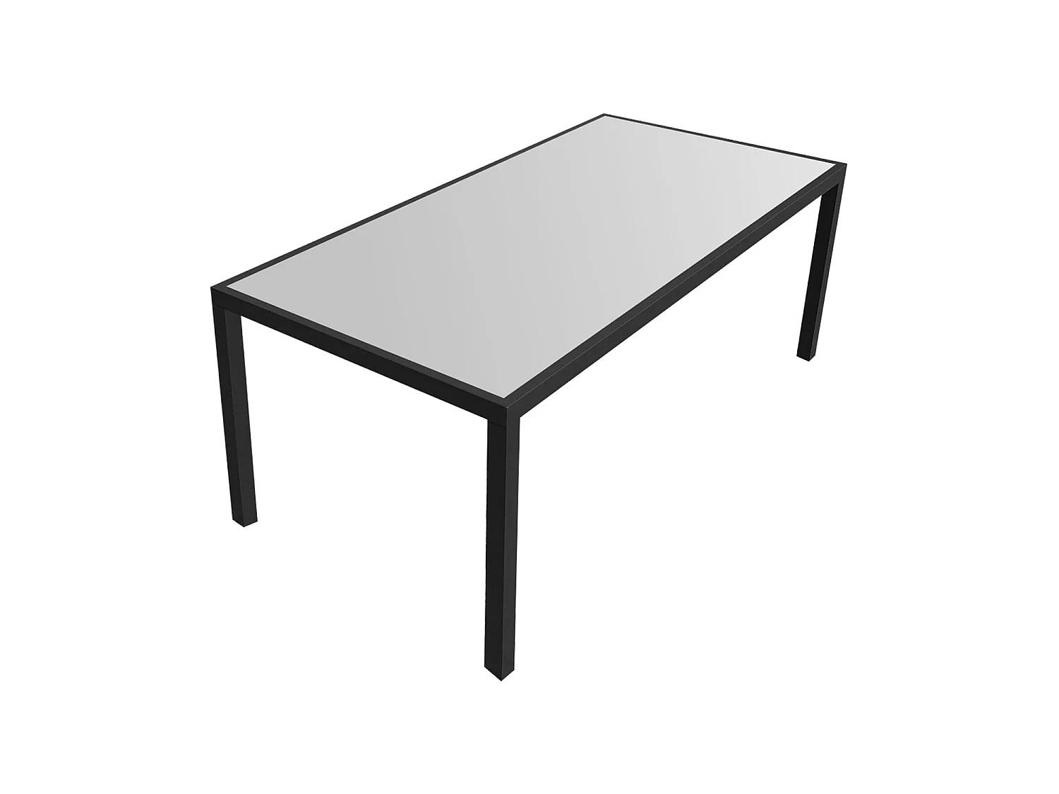 Salon de jardin BARI en textilène gris 8 places - aluminium anthracite - HAPPY GARDEN