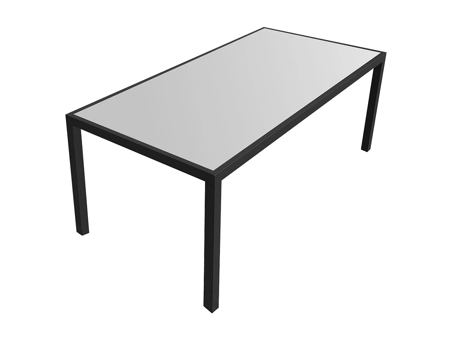 Salon de jardin BARI en textilène gris 8 places - aluminium anthracite - HAPPY GARDEN