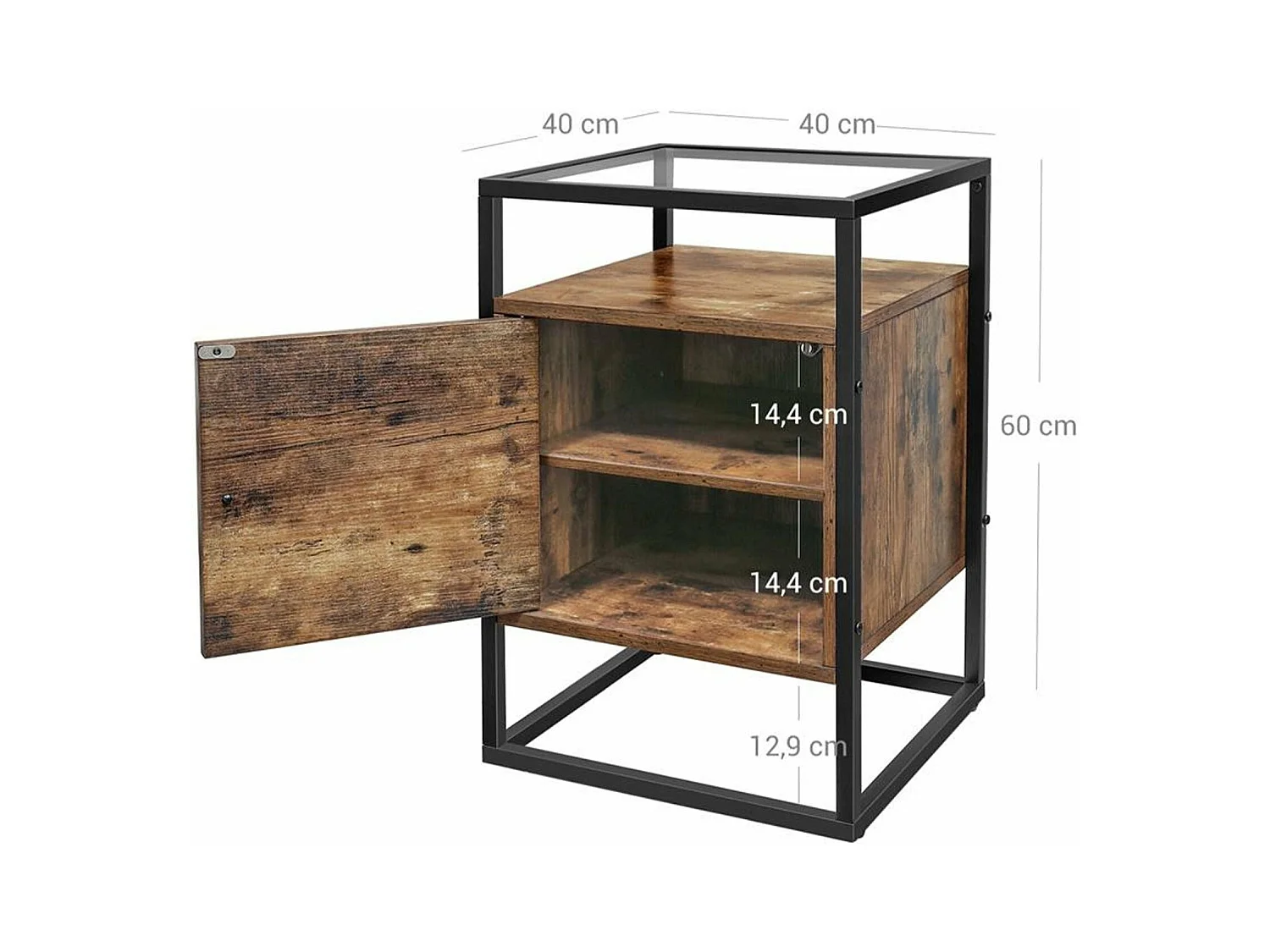 Table de chevet table verre 40 x 40 x 60 cm 12_0003009