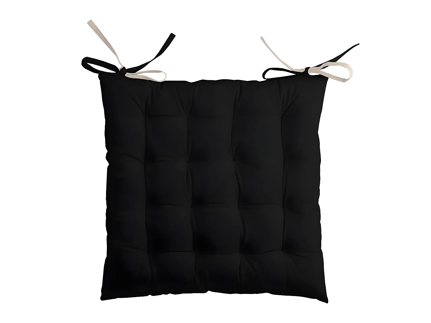 Coussin de chaise - 2 faces Noir et Lin 40 cm
