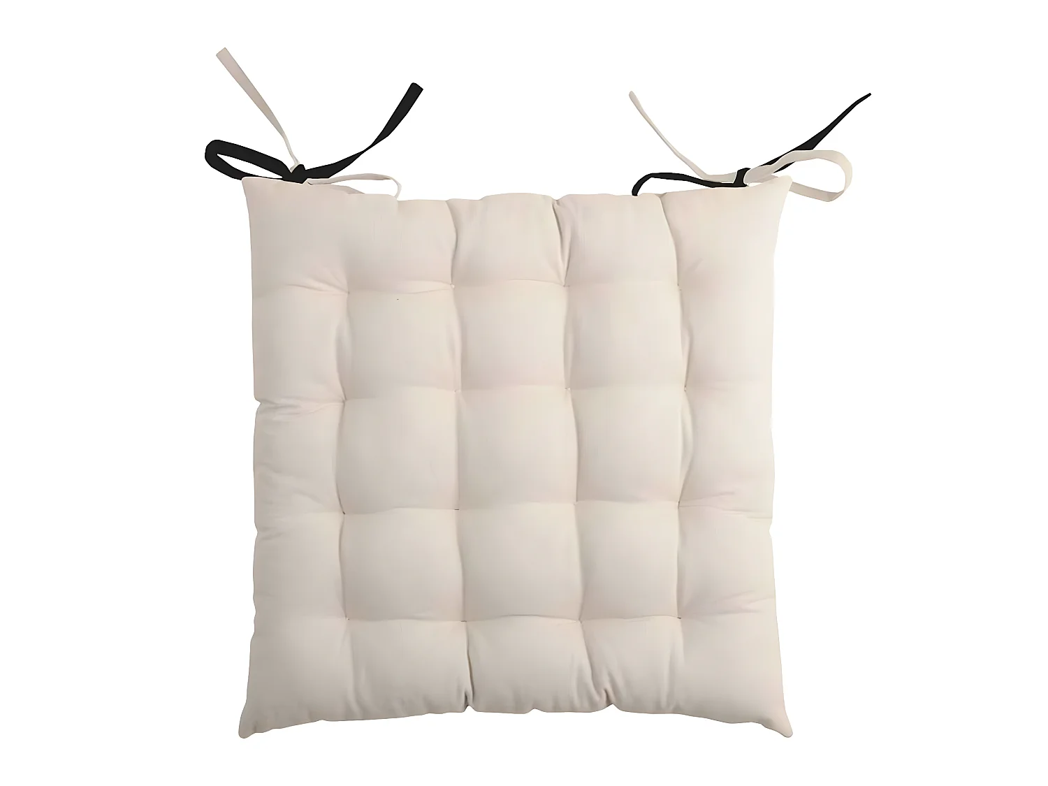 Coussin de chaise - 2 faces Noir et Lin 40 cm