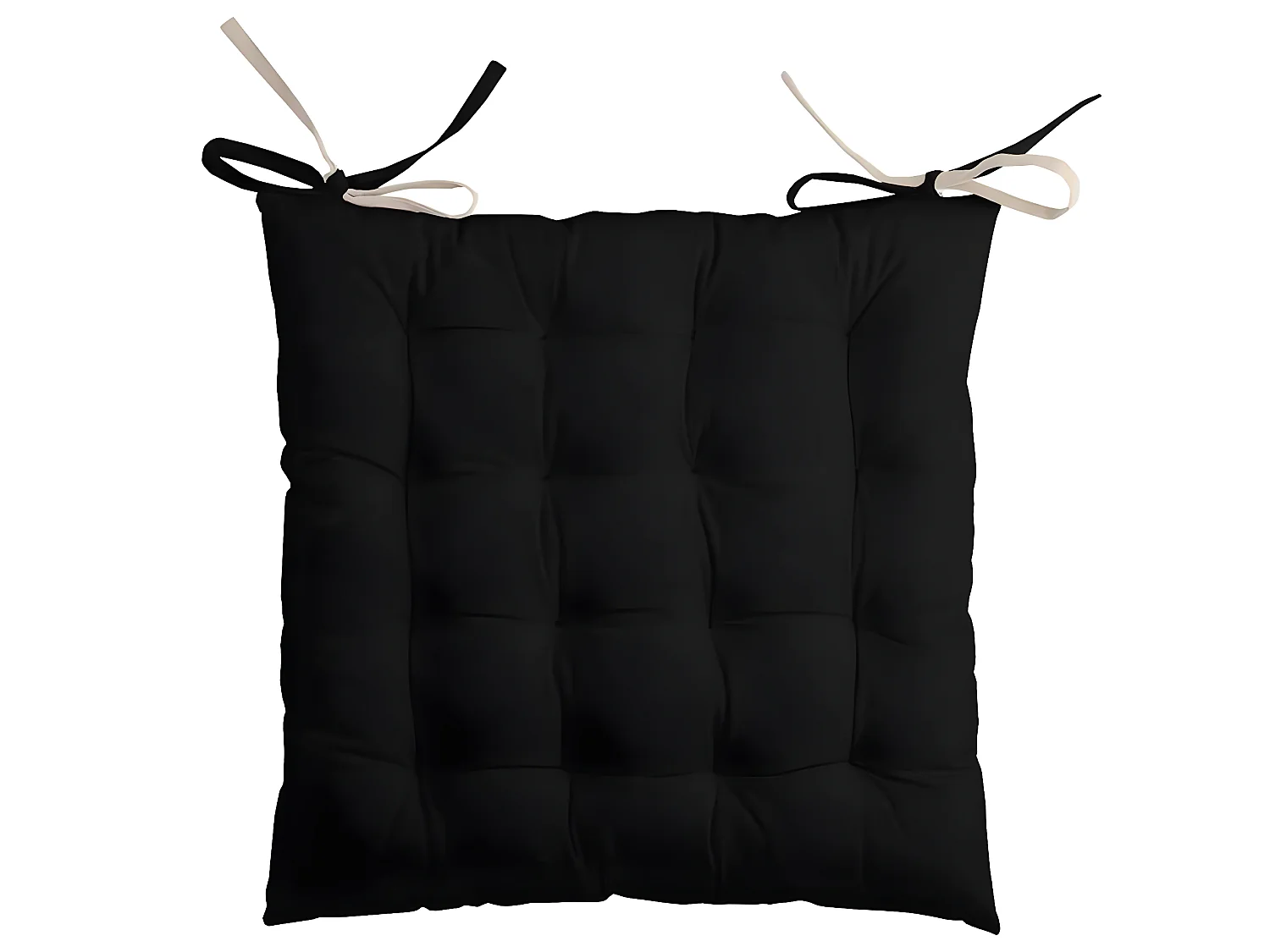 Coussin de chaise - 2 faces Noir et Lin 40 cm
