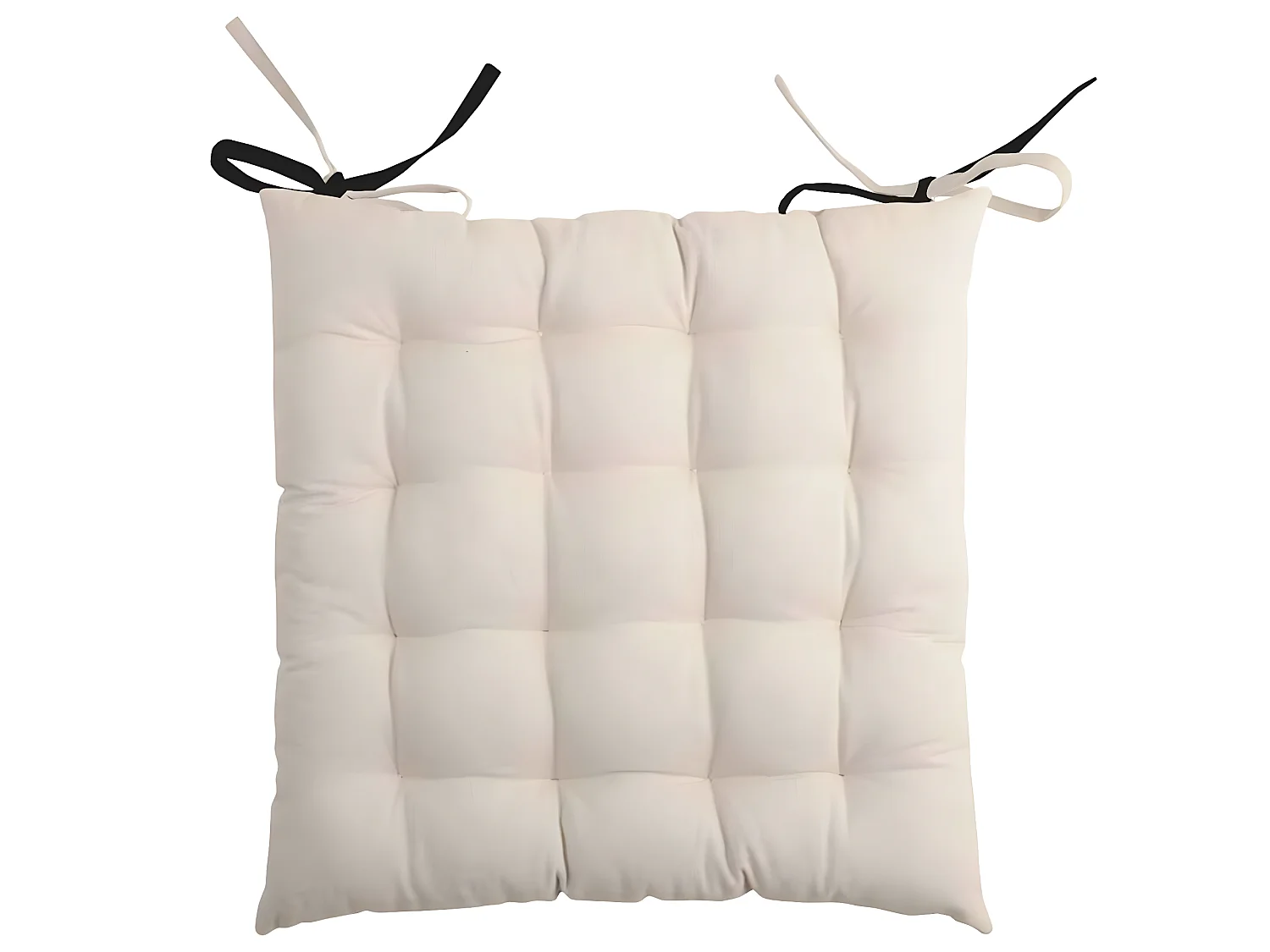 Coussin de chaise - 2 faces Noir et Lin 40 cm