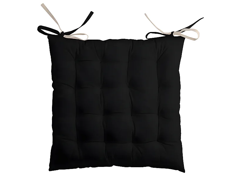 Coussin de chaise - 2 faces Noir et Lin 40 cm